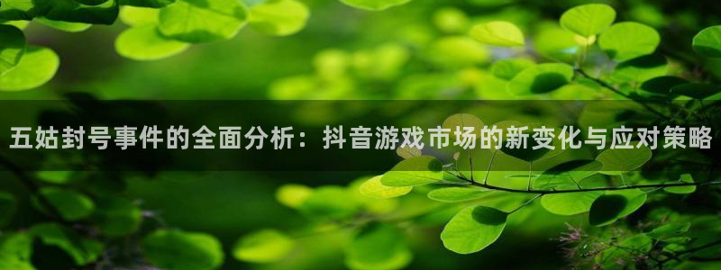 亿万28品牌策划团队介绍：五姑封号事件的全面分析：抖音游戏市场的新变化与应对策略